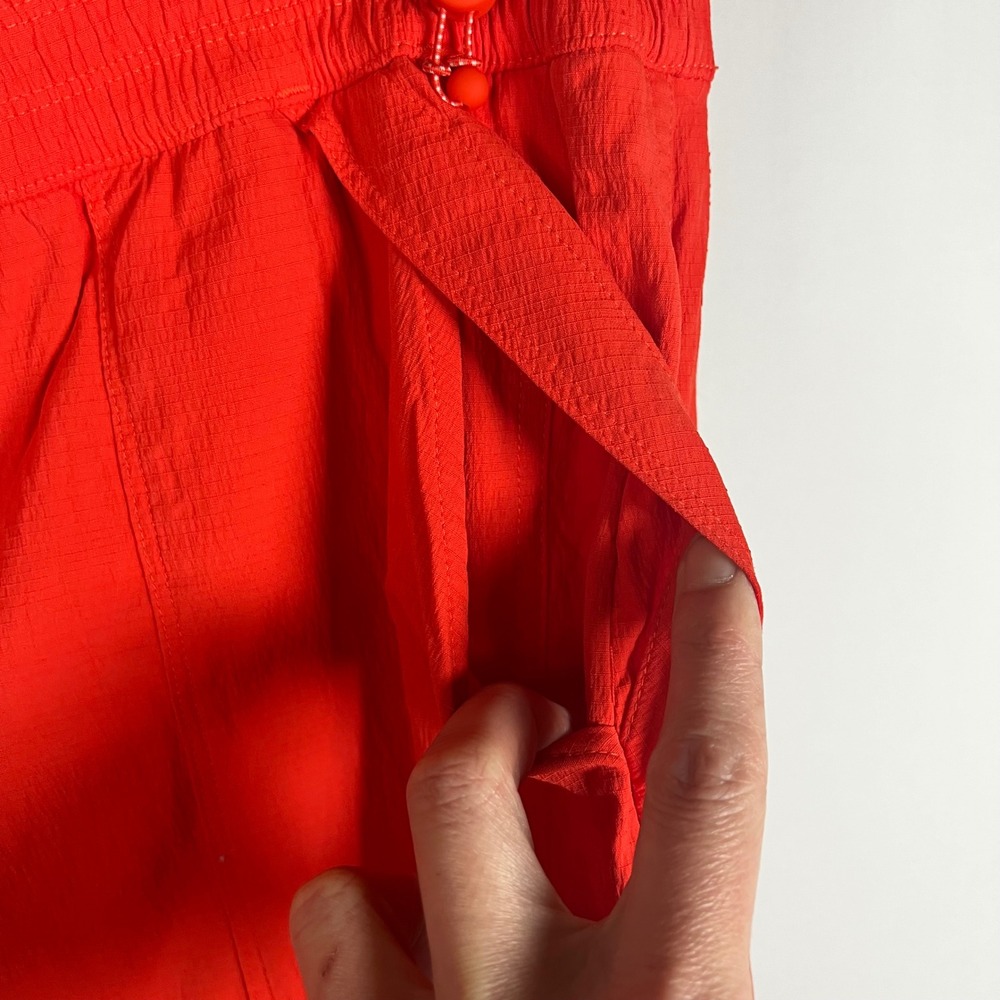 Athleta Pants Women 16 Punch Red Rise Pant Wide Leg Pull On Windbreaker Athletic - Picture 4 of 10